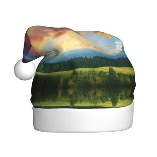 Kycvds Regenbogen-Weihnachtsmannmütze, Urlaub für Erwachsene, Unisex, Samt, Komfort, extra dick, für Neujahr Kycvds Regenbogen-Weihnachtsmannmütze, Urlaub für Erwachsene, Unisex, Samt, Komfort, extra dick, für Neujahr von Kycvds