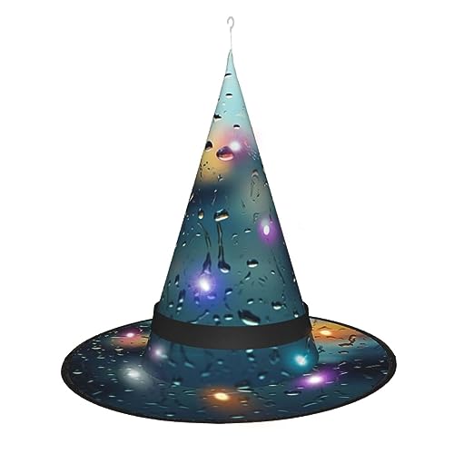 Kycvds Regentropfen auf Glas Halloween-Hexenhüte sind mit Lichtern verziert, die große Halloween-Partyzubehör dekorieren. Kycvds Regentropfen auf Glas Halloween-Hexenhüte sind mit Lichtern verziert, die große Halloween-Partyzubehör dekorieren. von Kycvds