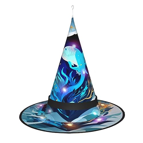 Kycvds Tiefblaue Tier-Wal-Halloween-Hexenhüte sind mit Lichtern verziert, die verwendet werden, um große Halloween-Partyzubehör zu dekorieren. Kycvds Tiefblaue Tier-Wal-Halloween-Hexenhüte sind mit Lichtern verziert, die verwendet werden, um große Halloween-Partyzubehör zu dekorieren. von Kycvds