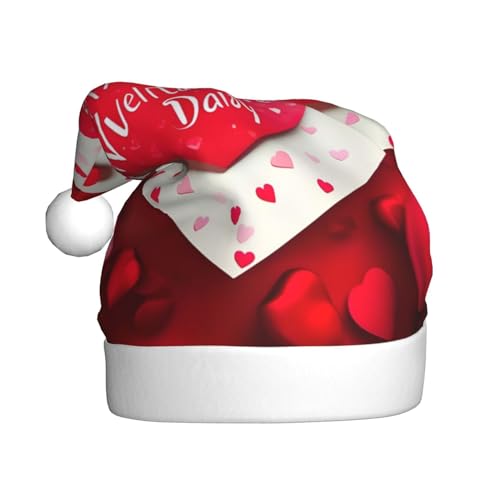 Kycvds Weihnachtsmütze mit Aufschrift "Happy Valentine's Day", für Erwachsene, Unisex, Samt, Komfort, extra dick, für Neujahr Kycvds Weihnachtsmütze mit Aufschrift "Happy Valentine's Day", für Erwachsene, Unisex, Samt, Komfort, extra dick, für Neujahr von Kycvds