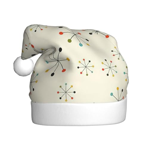 Kycvds Weihnachtsmütze mit abstraktem geometrischem Muster, für Erwachsene, Unisex, Samt, Komfort, extra dick, für Neujahr von Kycvds
