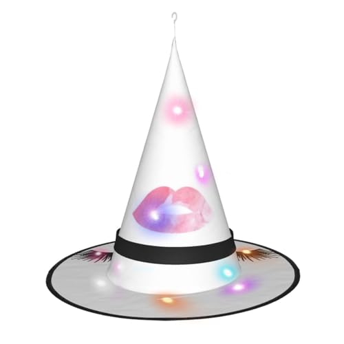 Kycvds Weiße Halloween-Hexenhüte mit Wimpernlippe sind mit Lichtern verziert, die verwendet werden, um große Halloween-Partyzubehör zu dekorieren. Kycvds Weiße Halloween-Hexenhüte mit Wimpernlippe sind mit Lichtern verziert, die verwendet werden, um große Halloween-Partyzubehör zu dekorieren. von Kycvds