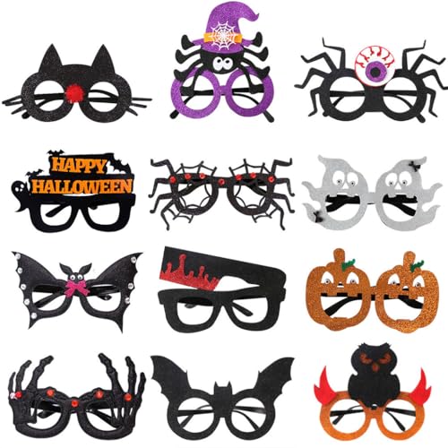 KyeeaDIY 12 Stück Gruselige Partybrille Halloween-Brille Set für Kostümparty, Halloweendeko Party Brillen Deko Accessoires Gruselparty Accessoires aus Halloween-Brille Erwachsene Kinder (15x13x1cm) KyeeaDIY 12 Stück Gruselige Partybrille Halloween-Brille Set für Kostümparty, Halloweendeko Party Brillen Deko Accessoires Gruselparty Accessoires aus Halloween-Brille Erwachsene Kinder (15x13x1cm) von KyeeaDIY
