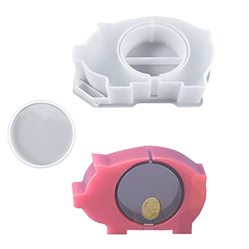 KyeeaDIY 2pcs Sparschweinform Silikonform Gießform Epoxidharz Formen, Aufbewahrungsform Silikonform Harz Schwein Nilpferd Elefant Resin Mold 3D für DIY Schmuckkästchen, Münze aufbewahrung von KyeeaDIY