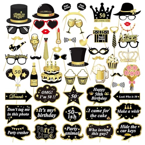 KyeeaDIY 53 Schwarzes Gold Geburtstag Foto Requisiten 50.,Geburtstag Deko Fotorequisiten Foto Requisiten, Foto Booth Requisiten Party Foto Booth Props für Partydeko, Partei Dekorationen KyeeaDIY 53 Schwarzes Gold Geburtstag Foto Requisiten 50.,Geburtstag Deko Fotorequisiten Foto Requisiten, Foto Booth Requisiten Party Foto Booth Props für Partydeko, Partei Dekorationen von KyeeaDIY