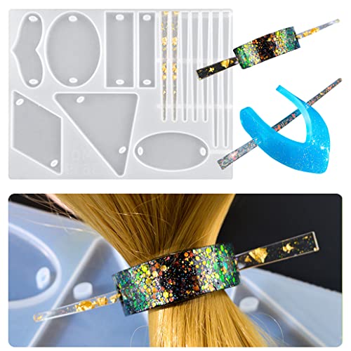 KyeeaDIY Harzform Haarnadel Epoxidharz Formen Haarspangen Silikonform Frauen Mädchen Kopfschmuck Haarnadel Dekorative Gießform DIY Handwerk Schmuck Anhänger Herstellung KyeeaDIY Harzform Haarnadel Epoxidharz Formen Haarspangen Silikonform Frauen Mädchen Kopfschmuck Haarnadel Dekorative Gießform DIY Handwerk Schmuck Anhänger Herstellung von KyeeaDIY