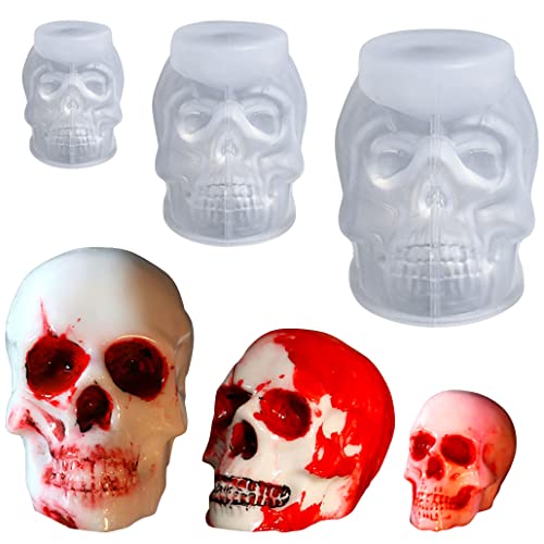 KyeeaDIY Schädel Harzformen 3D Totenkopf Silikonformen für Epoxidharz DIY Kerzenformen Epoxidharz Form für Kerzenherstellung für Anhänger Ornament Halloween Dekorationen von KyeeaDIY