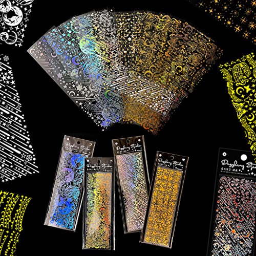 KyeeaDIY Scrapbooking Sticker, Vinyl Aufkleber Blumen, Blätter Scrapbooking Sticker Sternenhimmel Aufkleber PVC Blumenaufkleber für Laptop-Computer, Tagebuch, Album Kalender Planer DIY KyeeaDIY Scrapbooking Sticker, Vinyl Aufkleber Blumen, Blätter Scrapbooking Sticker Sternenhimmel Aufkleber PVC Blumenaufkleber für Laptop-Computer, Tagebuch, Album Kalender Planer DIY von KyeeaDIY