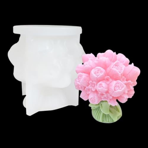 KyeeaDIY Tulpenform Silikonform Blumen Kerzenform Silikon Kerzenform aus Silikon – Tulpenform Silikonformen für DIY-Projekte Wiederverwendbare Gießform für Kerzen, Seifen Deko (A) von KyeeaDIY