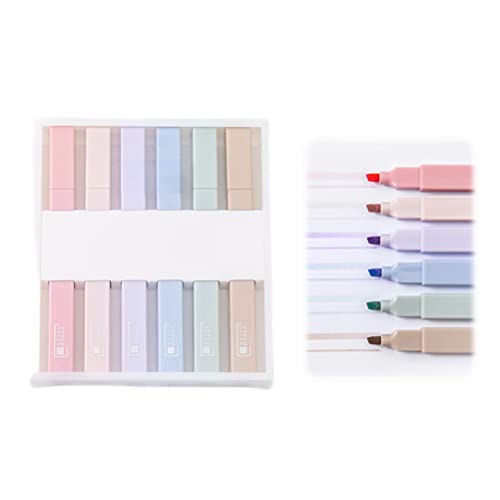 Kylewo 6PCS Highlighter Pen Pastel School Supplies Height 130 mm Highlighter Pen Marker Pens Pastel Rainbow Colours Suitable for Bullet Journal Accessories Teacher Gift Office Gadgets von Kylewo