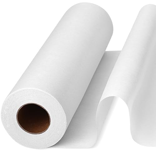 Schwerer weißer Einbandstoff zum Aufbügeln, 30 cm x 30,6 m, einseitiger Polyesterstoff für DIY-Bastelbedarf, Nähen, Hemdleisten, Kleider, Kragen (30 cm x 30,6 m) von Kyllog