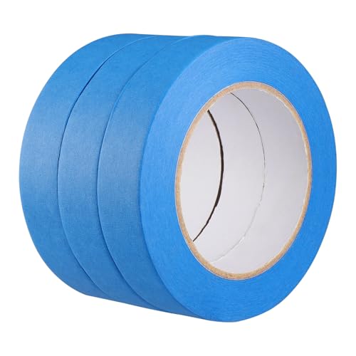 Kyrio 3 Rollen Abdeckband, Malerabdeckband, hochwertiges blaues Malerkrepp, Universal-Malerband, Farbiges Klebeband, für Malerarbeiten, Dekoration Renovierung(25mmX50m) von Kyrio