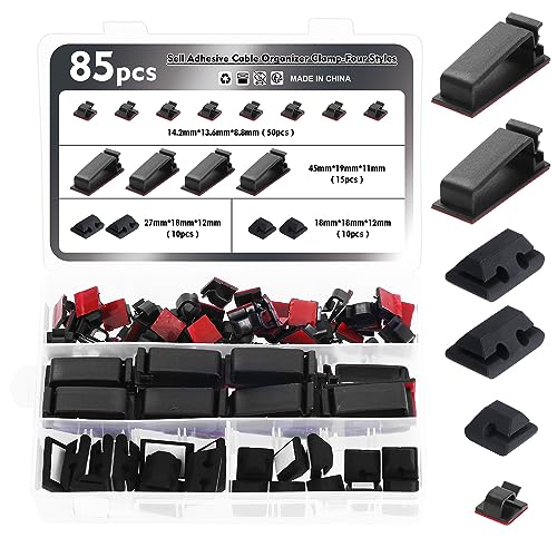 Kyrio 85PCS Kabelclips Selbstklebend,Kabelorganisator Klemme,Selbstklebende Kabelhaken,Desktop Kabel Ordnungs Clips für Organizer Wand,Büro,Haus Kabel,Schwarz Kyrio 85PCS Kabelclips Selbstklebend,Kabelorganisator Klemme,Selbstklebende Kabelhaken,Desktop Kabel Ordnungs Clips für Organizer Wand,Büro,Haus Kabel,Schwarz von Kyrio