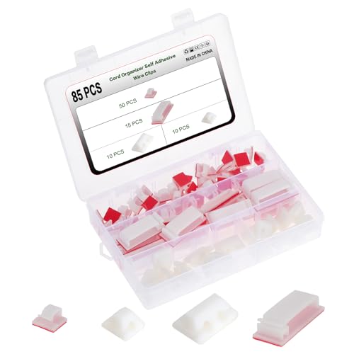 Kyrio 85PCS Kabelklemmen selbstklebend,Kabelorganisator Klemme,Selbstklebende Kabelhaken,Desktop Kabel Ordnungs Clips für Organizer Wand,Büro,Haus Kabel,Weiß Kyrio 85PCS Kabelklemmen selbstklebend,Kabelorganisator Klemme,Selbstklebende Kabelhaken,Desktop Kabel Ordnungs Clips für Organizer Wand,Büro,Haus Kabel,Weiß von Kyrio