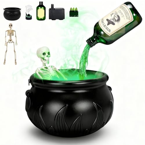 Halloween-Dekorationen für den Innenbereich – Kessel Halloween-Dekor mit magischen schwimmenden Trankflaschen und Diffusor – schwarze Kunststoff-Hexenschüssel Hokus-Pokus-Party-Dekor für gruseligen Halloween-Dekorationen für den Innenbereich – Kessel Halloween-Dekor mit magischen schwimmenden Trankflaschen und Diffusor – schwarze Kunststoff-Hexenschüssel Hokus-Pokus-Party-Dekor für gruseligen von Kzictrs
