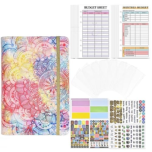 Kznifmk 1 Set A6 Budget Binder, Budget Binder mit Briefumschlägen mit Reißverschluss, Finanzplaner, Geldorganizer für Bargeld, A6-Ordner und einfach zu verwenden von Kznifmk