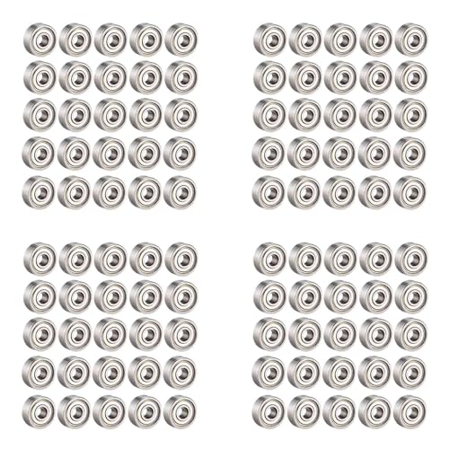 Kznifmk 100 Stück 608 ZZ Kugellager, 608Zz Metall doppelt geschirmt, Miniatur Deep Groove Skateboard (8 mm x 22 mm x 7 mm) von Kznifmk