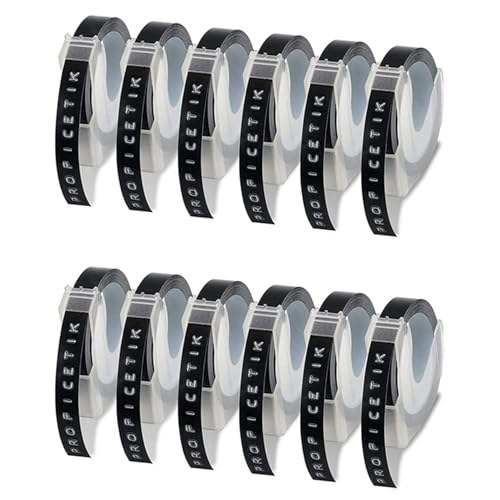 Kznifmk 12 Stück Serien Bänder kompatibel mit Prägeetiketten für Label Maker 1880 E-101 9 mm x von Kznifmk