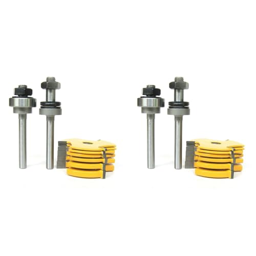Kznifmk 16 Stück 1/4 Zoll Schlitz D Jarret, Set mit 12 Fräsern und 4 Achsen Router-Bit-Set Kznifmk 16 Stück 1/4 Zoll Schlitz D Jarret, Set mit 12 Fräsern und 4 Achsen Router-Bit-Set von Kznifmk