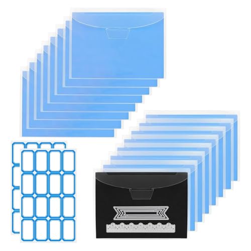 Kznifmk 16 Stück Aufbewahrungstaschen für Stempel und Matrizen und Magnetfolie – Set für Stanzschablonen, Scrapbooking, Aufbewahrung von Bastelschablonen – Blau Kznifmk 16 Stück Aufbewahrungstaschen für Stempel und Matrizen und Magnetfolie – Set für Stanzschablonen, Scrapbooking, Aufbewahrung von Bastelschablonen – Blau von Kznifmk