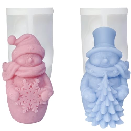 Kznifmk 2 Silikonformen in Form einer Schneeflocke, in Form eines Weihnachtsmanns, für Weihnachtsbaum, alter Mann, Duftkerze, Gips, Seife, Harz, Innenhandwerk Kznifmk 2 Silikonformen in Form einer Schneeflocke, in Form eines Weihnachtsmanns, für Weihnachtsbaum, alter Mann, Duftkerze, Gips, Seife, Harz, Innenhandwerk von Kznifmk