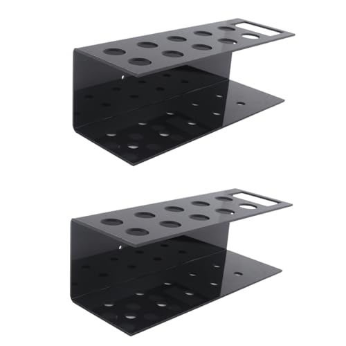 Kznifmk 2 x trocken abwischbarer Marker für Schreibtisch-Organizer mit 10 Steckplätzen und Radiergummi-Halter, trocken abwischbarer Stifthalter aus Acryl, Schwarz von Kznifmk