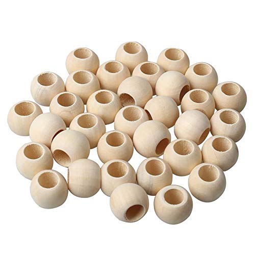 Kznifmk 200 Stück Serien Perlen aus Naturholz, 20 mm, Holzperlen, Abstandshalter, rund, aus Holz, lose Perlen für die Herstellung von Kznifmk 200 Stück Serien Perlen aus Naturholz, 20 mm, Holzperlen, Abstandshalter, rund, aus Holz, lose Perlen für die Herstellung von von Kznifmk