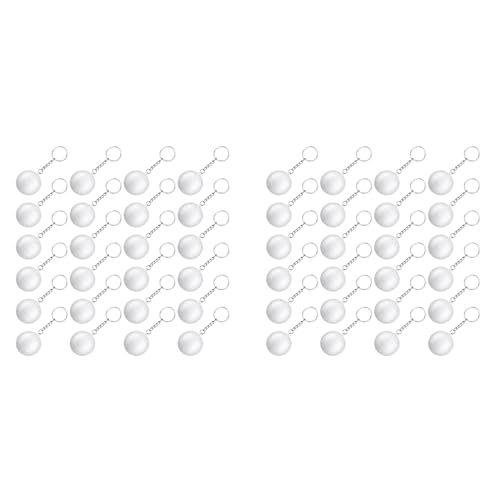 Kznifmk 48 Stück weiße Ball-Schlüsselanhänger, Mini-Schlüsselanhänger, Anti-Stress-Ball, Schlüsselanhänger, Sportball, Schulausgleich Kznifmk 48 Stück weiße Ball-Schlüsselanhänger, Mini-Schlüsselanhänger, Anti-Stress-Ball, Schlüsselanhänger, Sportball, Schulausgleich von Kznifmk