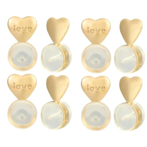 Kznifmk 8 Stück Ohrringverschlüsse für Fallohrringe, Ersatz für schwere Ohrringe, Gold Kznifmk 8 Stück Ohrringverschlüsse für Fallohrringe, Ersatz für schwere Ohrringe, Gold von Kznifmk