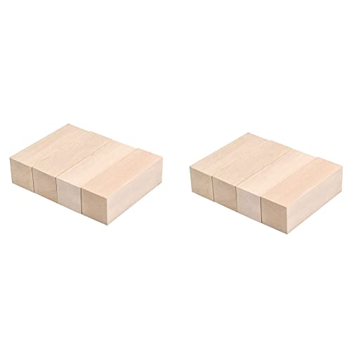 Kznifmk 8 x große Holzblöcke, Schnitzblöcke, Whittling Wood Blocks aus Lindenholz, unvollendet, für Anfänger, Skulptur von Kznifmk