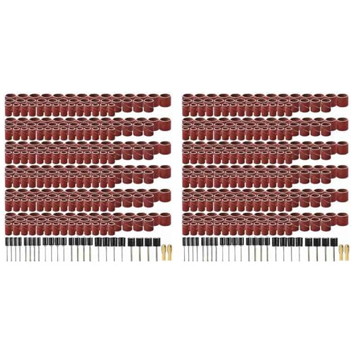 Kznifmk 916-teiliges Schleiftrommel-Set, Schleifwerkzeug für Trommelpoliermaschine mit 864 Stück, Schleifbandhülsen, 48 Stück Trommeldorne von Kznifmk