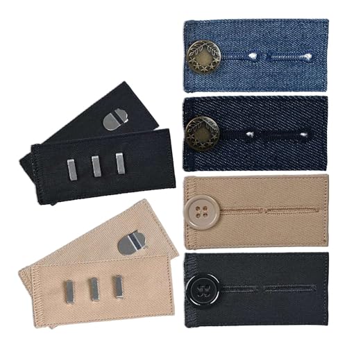 Kznifmk Knopfverlängerung für Hosen, Hosenverlängerung für Damen und Herren, 6 Stück, verschiedene Stile, Knopfverlängerung für Jeans und einfach zu installieren Kznifmk Knopfverlängerung für Hosen, Hosenverlängerung für Damen und Herren, 6 Stück, verschiedene Stile, Knopfverlängerung für Jeans und einfach zu installieren von Kznifmk