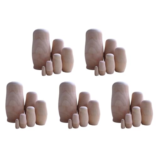 Kznifmk Russische Matroschka aus unbehandeltem Holz, zum Basteln, Basteln (30 Sets) von Kznifmk