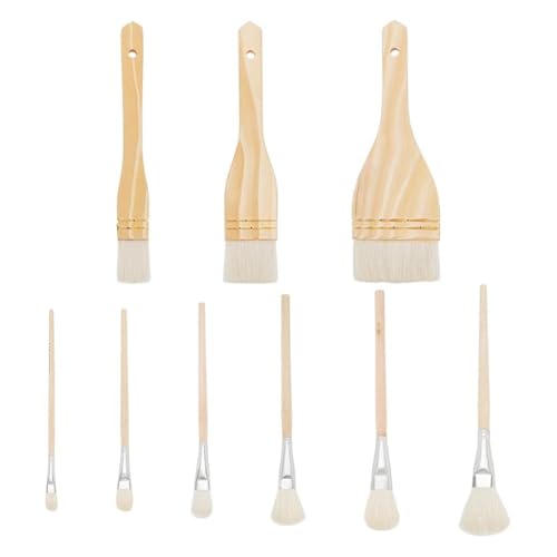 Kznifmk Set mit 9 Arten von Keramikpinseln, Glasurpinsel für Töpfer, Kunstpinsel aus Wolle in verschiedenen Formen, mit Holzgriff für Künstler Kznifmk Set mit 9 Arten von Keramikpinseln, Glasurpinsel für Töpfer, Kunstpinsel aus Wolle in verschiedenen Formen, mit Holzgriff für Künstler von Kznifmk