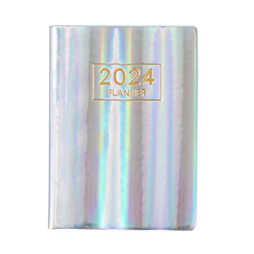 Kznifmk Silbernes Notizbuch, Januar 2024 – Dezember 2024, Tageskalender 2024, hochwertiges Papier (Silber) von Kznifmk