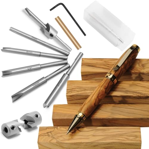 Kznifmk Stiftmühlen-Set, Barschneidesystem für Kugelschreiber-Sets 7 mm, 8 mm, 3/8 Zoll, 27/64 Zoll, 10 mm Treiber für Holzstift-Sets Kznifmk Stiftmühlen-Set, Barschneidesystem für Kugelschreiber-Sets 7 mm, 8 mm, 3/8 Zoll, 27/64 Zoll, 10 mm Treiber für Holzstift-Sets von Kznifmk