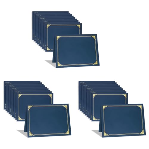 Kznifmk Zertifikatsmappe, 30 Pakete für Diplome, Zertifikate mit Rand aus Goldfolie, für Briefe von 20,4 x 28,9 cm (8,5 x 11 Zoll) von Kznifmk