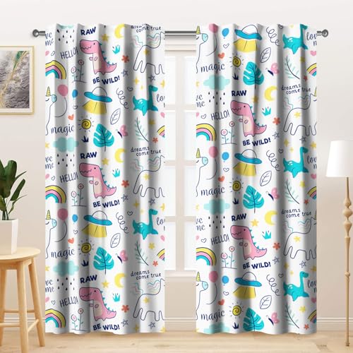 Kzzfqxb 107x160cm Cartoon Vorhänge 2 Paneele, Wörter Buchstaben Baby Dinosaurier Regenbogen UFO, süßes lustiges Dekor für Kinder Jungen Schlafzimmer Kinderzimmer, Wohnzimmer Kzzfqxb 107x160cm Cartoon Vorhänge 2 Paneele, Wörter Buchstaben Baby Dinosaurier Regenbogen UFO, süßes lustiges Dekor für Kinder Jungen Schlafzimmer Kinderzimmer, Wohnzimmer von Kzzfqxb