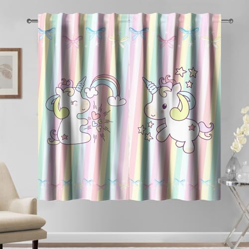 Kzzfqxb 107x160cm rosa Vorhänge, 2 Paneele, rosa, Bunte Streifen, Regenbogen, Schleife, schöne für Kinder, Mädchen, Babyzimmer, Schlafzimmer, Wohnzimmer Kzzfqxb 107x160cm rosa Vorhänge, 2 Paneele, rosa, Bunte Streifen, Regenbogen, Schleife, schöne für Kinder, Mädchen, Babyzimmer, Schlafzimmer, Wohnzimmer von Kzzfqxb