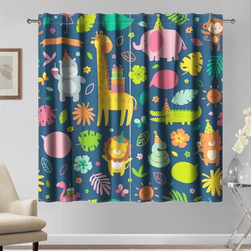 Kzzfqxb 117x138cm Kindervorhänge 2 Paneele, Dunkelblau Tiere Zoo Giraffe Elefant Nilpferd Tiger Löwe Krokodil Cartoon Malerei Bedruckte für Kinder Jungen Baby Schlafzimmer Kzzfqxb 117x138cm Kindervorhänge 2 Paneele, Dunkelblau Tiere Zoo Giraffe Elefant Nilpferd Tiger Löwe Krokodil Cartoon Malerei Bedruckte für Kinder Jungen Baby Schlafzimmer von Kzzfqxb