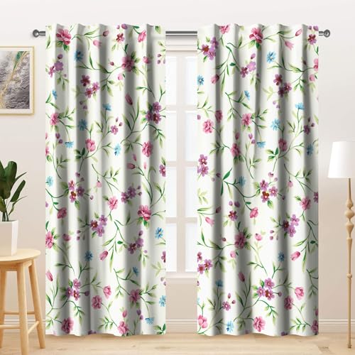 Kzzfqxb 2 Paneele 132x214cm Blumenvorhänge, rot-Blaue Blumen kleine Physalis Gänseblümchen grüne Blätter für Mädchenschlafzimmer, Wohnzimmer, schöne hübsche Dekoration Kzzfqxb 2 Paneele 132x214cm Blumenvorhänge, rot-Blaue Blumen kleine Physalis Gänseblümchen grüne Blätter für Mädchenschlafzimmer, Wohnzimmer, schöne hübsche Dekoration von Kzzfqxb