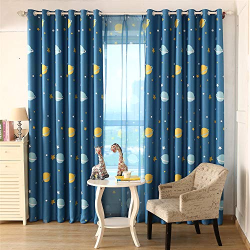 Lsimeru 2er Set Verdunkelungsvorhang Kinderzimmer Junge Ösen 245x140 Sterne Planet Muster Blau Gardinen Vorhang Blickdicht Thermo Lichtundurchlässig Fensterschal für Schlafzimmer Lsimeru 2er Set Verdunkelungsvorhang Kinderzimmer Junge Ösen 245x140 Sterne Planet Muster Blau Gardinen Vorhang Blickdicht Thermo Lichtundurchlässig Fensterschal für Schlafzimmer von Lsimeru
