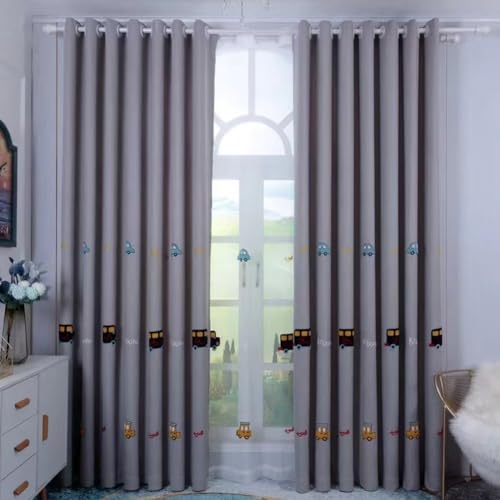 Lsimeru Verdunkelungsgardinen Kinderzimmer Ösen mit Auto Stickerei Muster,Vorhang Blickdicht Baby Kinder Junge 2er Pack 140x245 Lang Fenster Dekoschal Lsimeru Verdunkelungsgardinen Kinderzimmer Ösen mit Auto Stickerei Muster,Vorhang Blickdicht Baby Kinder Junge 2er Pack 140x245 Lang Fenster Dekoschal von Lsimeru