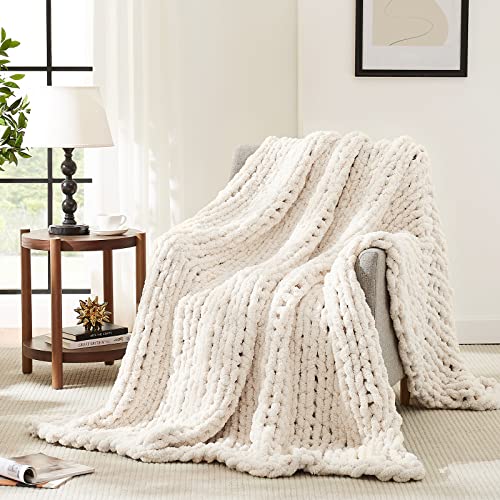 L'AGRATY Grobstrickdecke, Überwurf, weiches Chenille-Garn, Überwurf, Decke, handgefertigt, dick, Zopfstrick, Häkeldecke, große Strickdecke, grobes Garn, Seilknoten, Überwurfdecke für Couch, Sofa, L'AGRATY Grobstrickdecke, Überwurf, weiches Chenille-Garn, Überwurf, Decke, handgefertigt, dick, Zopfstrick, Häkeldecke, große Strickdecke, grobes Garn, Seilknoten, Überwurfdecke für Couch, Sofa, von L'AGRATY
