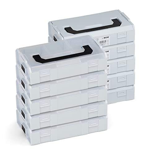 L-Boxx Mini von Bosch Sortimo grau 10St | Sortimentskasten für Kleinteile | Sortierbox Mini LBOX von L-BOXX