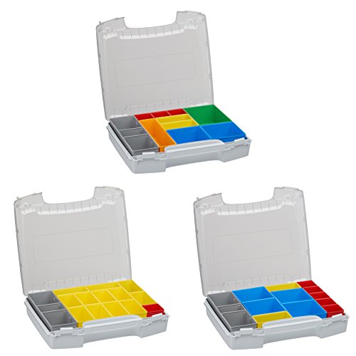 Sortimentskasten transparent Set | i-BOXX 72 3er Set (grau) mit Insetboxen H3, B3 & C3 | Für i-BOXX RACK & LS-BOXX | Sortierbox transparent leer von L-BOXX