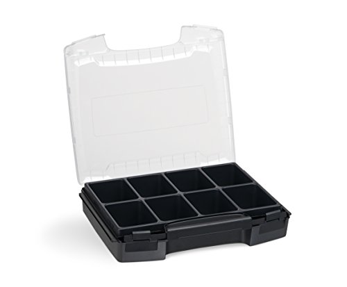 Sortimentskoffer Kunststoff | i-BOXX (Schwarz) Mit 8-fach Einlage | Ideal für RACK & LS-BOXX | Sortierboxen für Kleinteile von L-BOXX