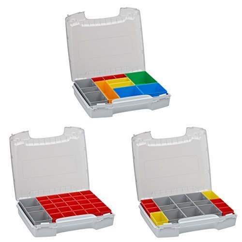 Werkzeug Koffer Set | Sortimo i BOX Set | i-BOXX 72 3er Set (grau) mit Insetboxen A3, H3 & I3 | Für i-BOXX RACK & LS-BOXX | Sortierbox Schrauben von L-BOXX