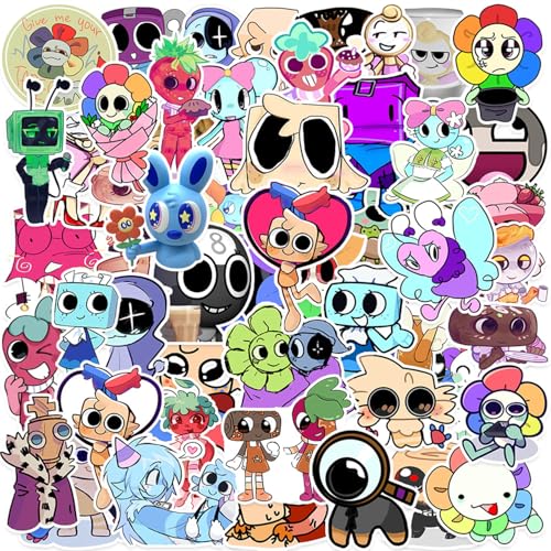 50 Pcs Dandy's World for Game Stickers, Cute Cartoon Stickers Funny Cartoon Game Sticker, Waterproof Scrapbook Music Sticker, for Laptop and Water Bottle, Girl Phone, Bike, Skateboard von L0famy