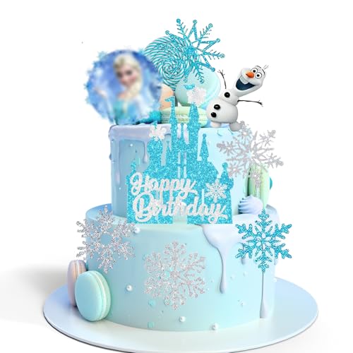 Kuchendekorationen für Mädchen, 8-teiliges Cartoon-Geburtstagstortenaufsatz-Set, blaue Prinzessinnen-Thema-Kuchendekorationen für Mädchen, Partyzubehör für Kindergeburtstagstortenaufsätze Kuchendekorationen für Mädchen, 8-teiliges Cartoon-Geburtstagstortenaufsatz-Set, blaue Prinzessinnen-Thema-Kuchendekorationen für Mädchen, Partyzubehör für Kindergeburtstagstortenaufsätze von L0famy